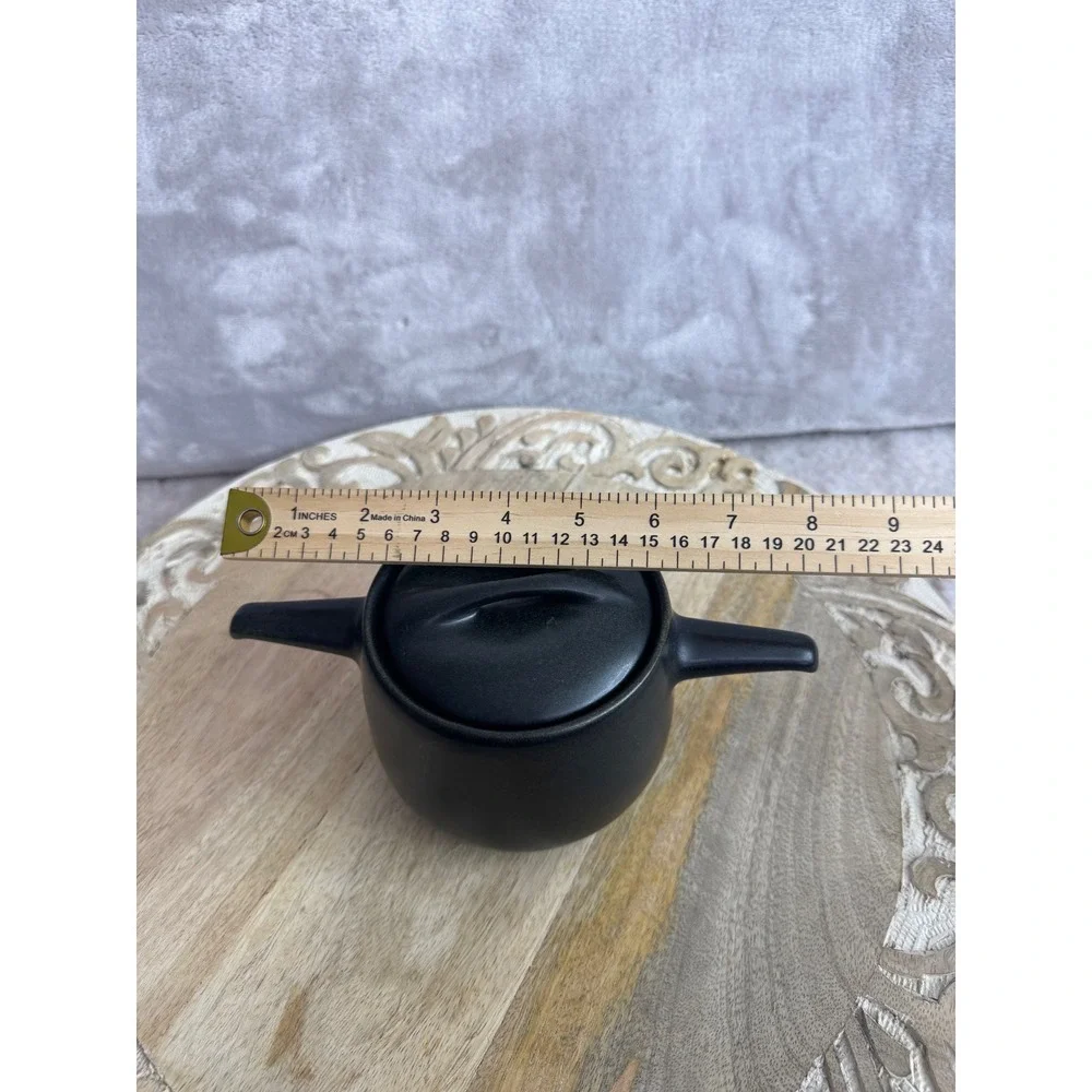 Vintage‎ Roseville USA Black Matte pottery Bowl Double handled USA MCM